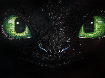Drawing - Night fury - Toothless - How To Train Your Dragon (HTT artrack colorpencil darwent drawing dreamworks howtotrainyourdragon httyd illustration painting pencil