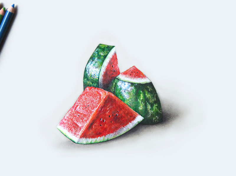 How to draw a watermelon easy step by step | Fruit drawing -  https://htdraw.com/wp-content/uploads/2018/0… | Fruits drawing, Watermelon  drawing, Tree drawing simple
