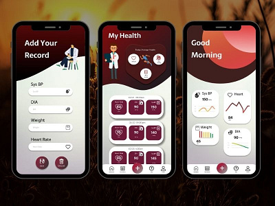 Blood Pressure Log Mobile Application blood pressure mobile ui