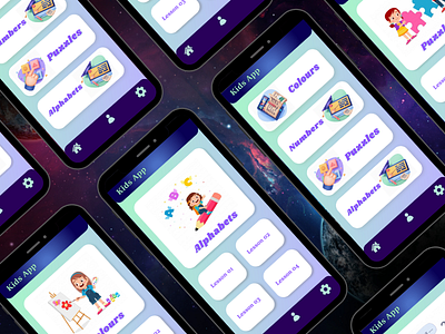 Mobile UI design for Kid's Learning App