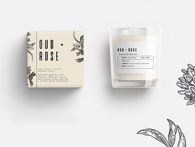 Luxury Candle Branding & Elements botanical branding candle candles design floral labels product typography vintage