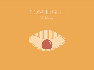Pasta shape: Conchiglie flat flat design graphic design illustration illustrator italian food pasta seashell shell shells