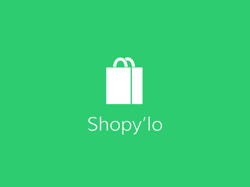 Shopy'lo logo shop ecologic green bag white icon