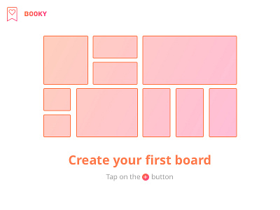 Booky - Board - Empty state bookmark booky design empty state gradient ui ux