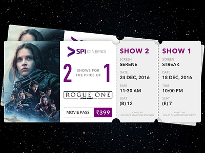 Daily UI 36 36 challenge daily movie offer pass special star ticket ui wars