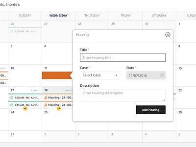 Daily UI 71 71 app calendar challenge daily law legal management practice schedule ui web