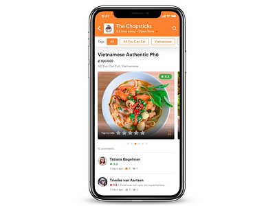 Restaurant Detail Screen concept design food instagram ios iphonex iphonexs poc rating restaurant review