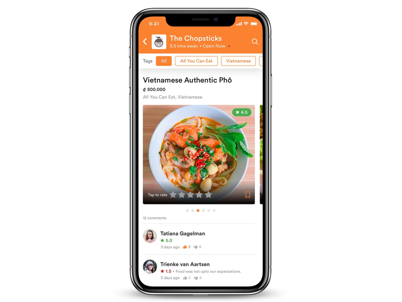 Restaurant Detail Screen iphonexs iphonex ios design poc concept review instagram rating restaurant food