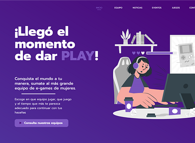 Gaming web animation graphic design illustration landingpage ui web website