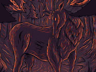 OneSpark to 1,000 Trees - Detail 2 deer design digital illustration forest animals illustration leave no trace natural resource management outdoor education outdoors awareness procreate procreate app procreate illustration stag the wild people typography