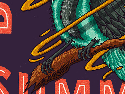 Dreaming of Summer Detail 2 bird illustration digital illustration diseño gráfico illustration procreate procreate app procreate illustration summer vibes tee design typography