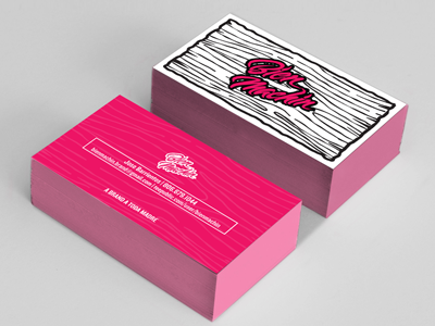 Business cards for Bien Machin business card design branding identity woodgrain