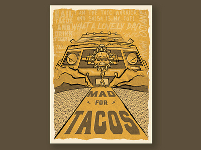 Mad For Tacos brushes. illustration linework sketch tacos weathered