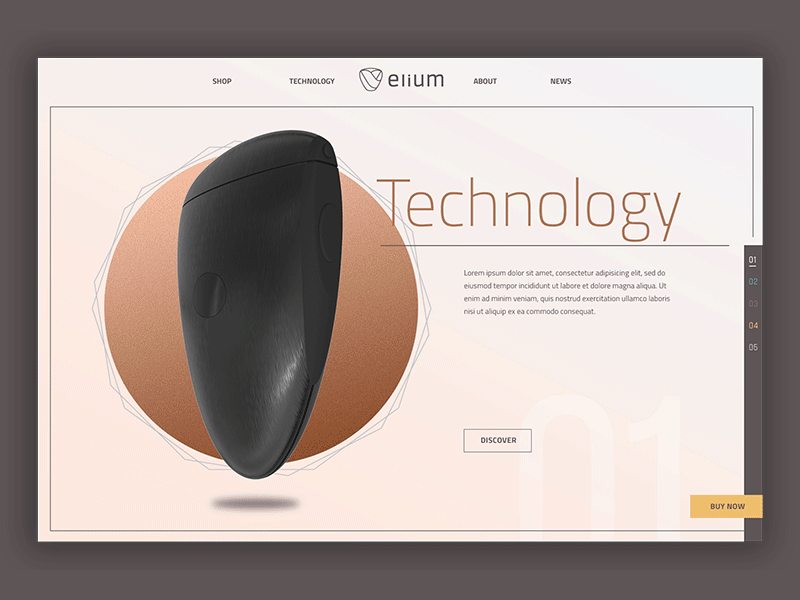 Elium Website branding cannabis concept design digital ui vape websitedesign