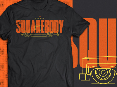 Squarebody car enthusiast classic cars design illuatration pickup truck t shirt design typography