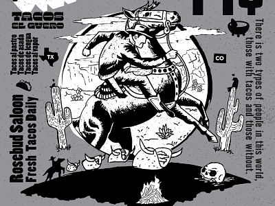 Taco Wrangler illustration illustration art tacoart typography western