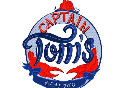 Captain Tom’s Seafood tribute logo digital calligraphy lettering logo process procreate logo typography