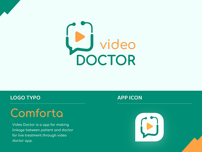 Video Doctor App Logo app icon brand identity branding design doctor logo health hospital icon logo mark medical app medical logo minimal play video