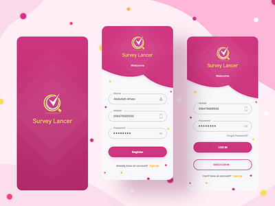 Survey Lancer App Sign in / Sign up UI