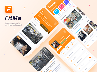 Fitme - One stop sollution for fitness lover app clean ui fit fitness gym health medical app mental health nutrition profile sport training ui ux workout