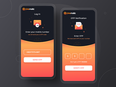 Log in with Phone Verification - OTP Code account app clean clean ui create account login mobile app onboarding otp register sign in sign up ui ux verification verify