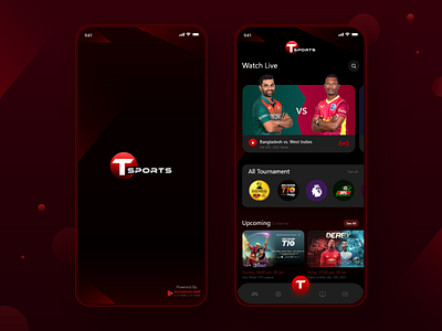 T Sports App android app clean ui cricket football ios live minimal mobile app sports sports app sports design stream ui ux