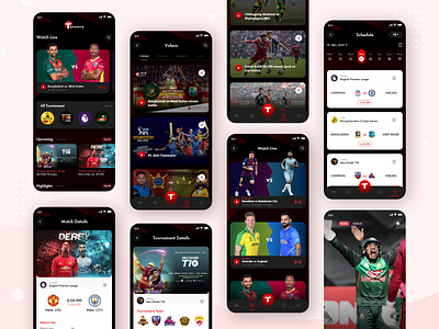 T Sports App app football ios app match mobile app sports sports app sports design team ui ux
