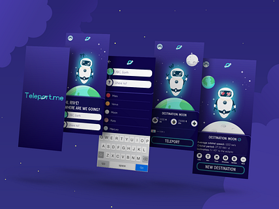 Futuristic Teleportation / Ride-Sharing Mobile App UX/UI Design