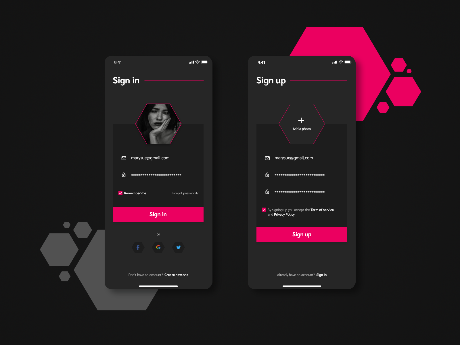 Sign in / Sign up Mobile App UI by Nadia Krok-Adamska on Dribbble