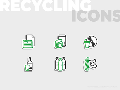 Recycling Icons app brand design branding design icon design icon set iconography icons iconset identity illustration minimal recycling vector