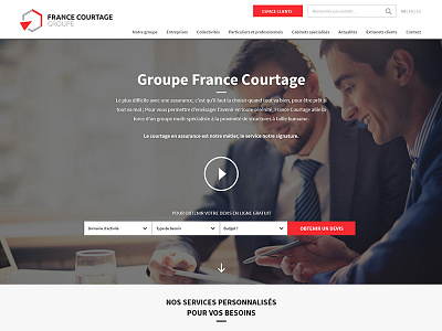 Groupe France Courtage clean corporate design interface design photoshop simple ui ui design ux ux design web web design