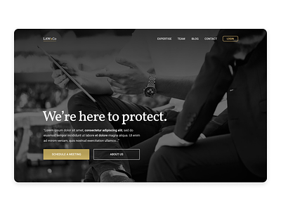 Law Firm Page Concept advocacy advogado black and white client concept consultant elegant freelance image background landing page law law firm lawyer schedule sketch ui