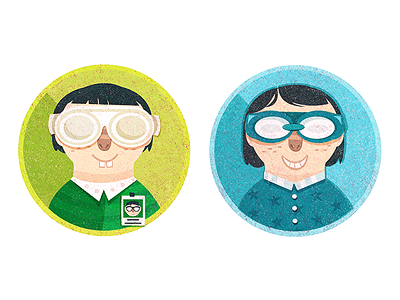 Nerd Badges badges goggles illustration nerd scientist