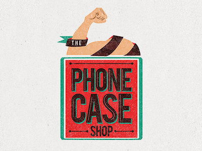 The Phone Case Shop Logo arm illustration logo phone red