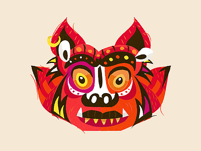 Barong barong illustration mask monster