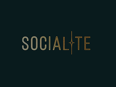 SociaLite Marketing Logo branding design gold light logo marketing rebrand san serif