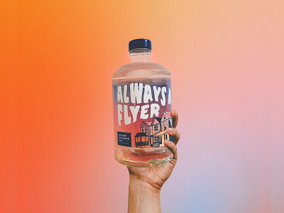 Always A Flyer - UD Alumni Weekend Limited Edition Bottle alcohol bottle college design illustration label design university of dayton