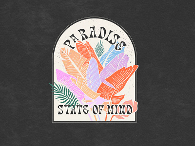 Paradise State Of Mind design flowers illustration leaves palm paradise summer vector