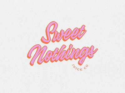 Sweet Nothing Logo bottle branding design juice label packaging