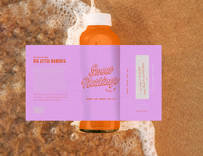 Sweet Nothings Full Label Design bottle branding design illustration juice packaging sweet