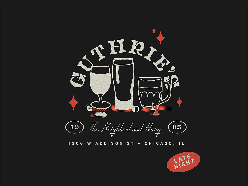 Guthrie's Tavern Logo ReImagined (Late Night) by Julie Koenig on Dribbble