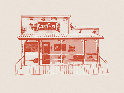 County Line Saloon Spot Illustration bar country county design drawing illustration saloon
