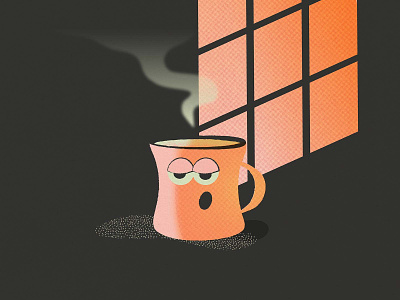 Monday Mornings coffee design drawing illustration monday morning sunrise