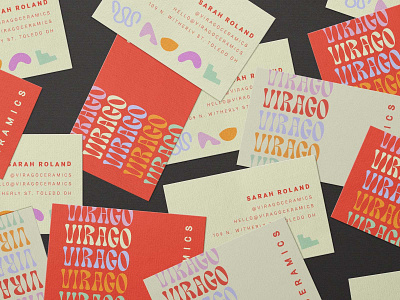 Virago Business Cards bold branding ceramics design drawing illustration typography woman women