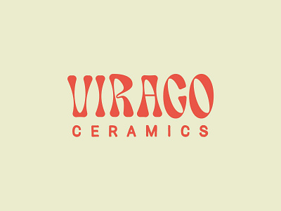 Virago Ceramics Logo bold branding ceramics design drawing illustration pottery studio typography woman women