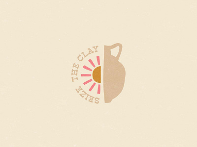 Seize the Clay branding clay design drawing illustration kiln pottery sun