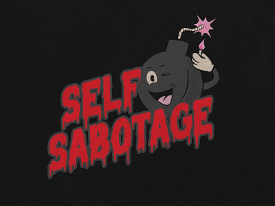 Self Sabotage: A New Horror cartoon design drawing ghost halloween illustration inktober scary typography