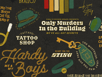 Only Murders in the Building comedy design drawing illustration mystery onlymurdersinthebuilding show tvseries typography