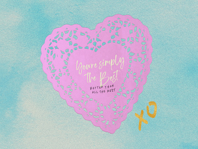 Simply the Best - Schitts Creek Valentines clouds design gradient heart illustration photoshop pink type typography valentines