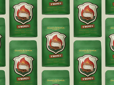 Grounds & Hounds Smores Packaging Illustration